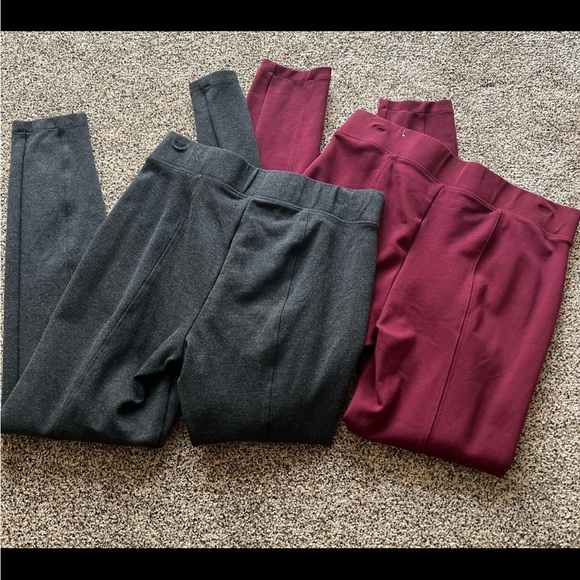 Old Navy Stevie Pants, Two Pairs - Gray and Burgundy Women’s Size S - Picture 3 of 6